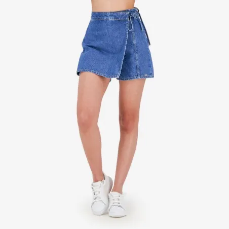 Skort femme avec noued en jeans - SOUKAINA 2.0 - KONTAKT