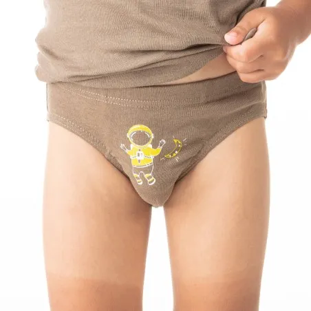 Slip garçon cosmonaute en coton pur - KONTAKT
