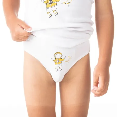 Slip garçon cosmonaute en coton pur - KONTAKT