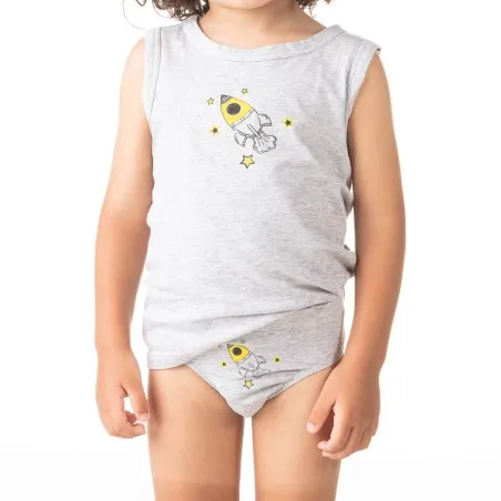 Slip garçon fusée en coton pur - KONTAKT