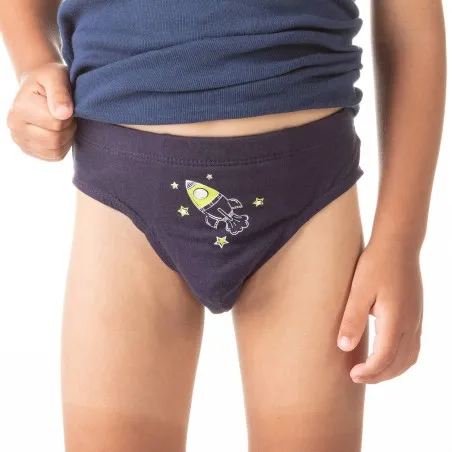 Slip garçon fusée en coton pur - KONTAKT