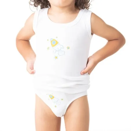 Slip garçon fusée en coton pur - KONTAKT