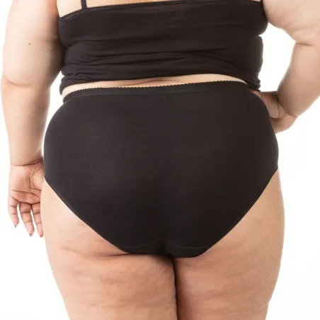 Slip taille haute grandes tailles en coton stretch - KONTAKT