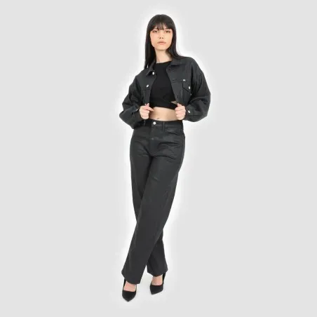 Straight jeans femme effet cuir -SARRA - KONTAKT