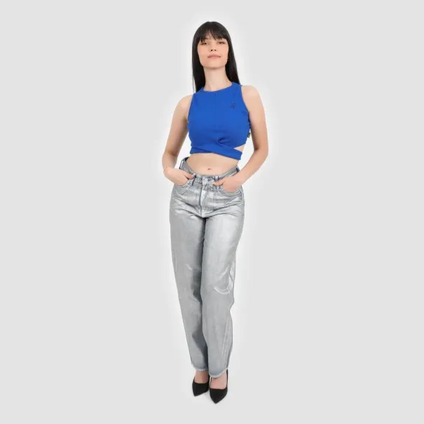 Straight jeans femme métallique - SARRA - KONTAKT