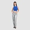 Straight jeans femme métallique - SARRA - KONTAKT