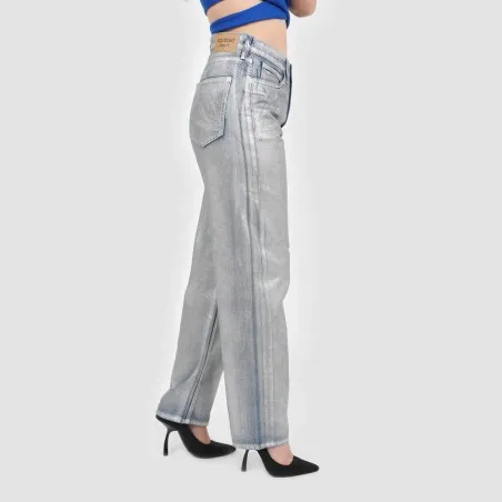 Straight jeans femme métallique - SARRA - KONTAKT