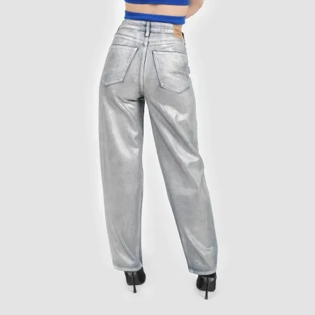 Straight jeans femme métallique - SARRA - KONTAKT