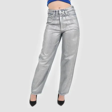 Straight jeans femme métallique - SARRA - KONTAKT