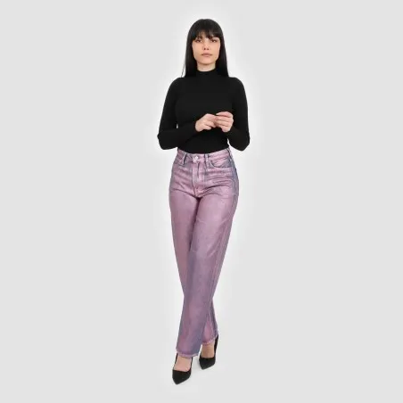 Straight jeans femme métallique - SARRA - KONTAKT