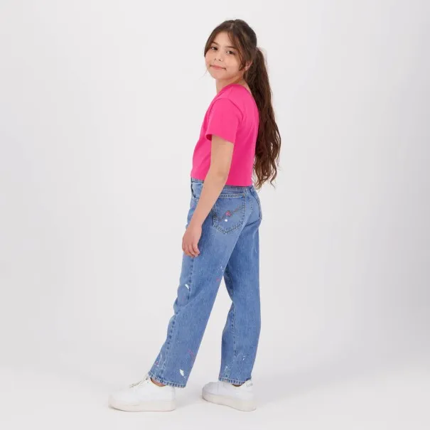 Straight jeans fille avec taches de peinture - KONTAKT