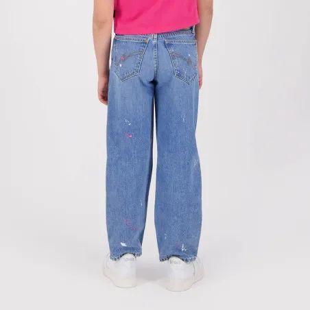 Straight jeans fille avec taches de peinture - KONTAKT