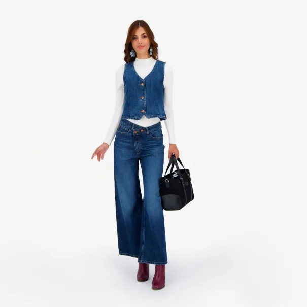 Super Straight jeans femme avec braguette décalé- SARRA 2.0 - KONTAKT