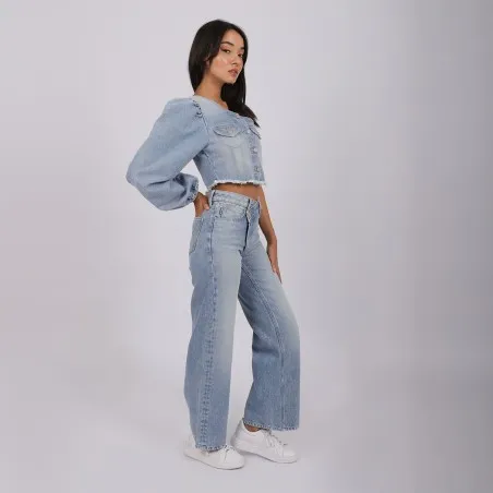 Super Straight jeans femme avec braguette décalé- SARRA 2.0 - KONTAKT
