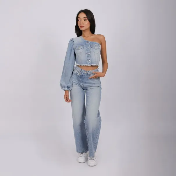 Super Straight jeans femme avec braguette décalé- SARRA 2.0 - KONTAKT