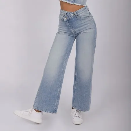 Super Straight jeans femme avec braguette décalé- SARRA 2.0 - KONTAKT