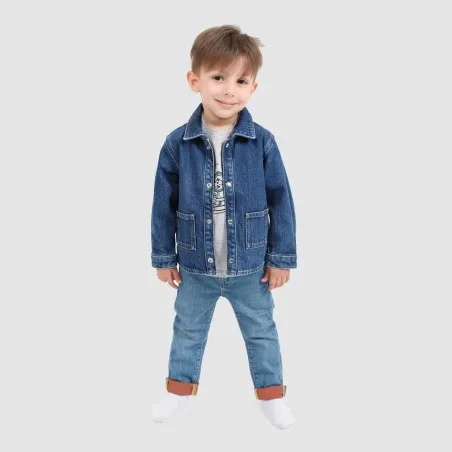 Surchemise bébé avec poches plaquées en jeans - KONTAKT