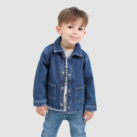 Surchemise bébé avec poches plaquées en jeans - KONTAKT