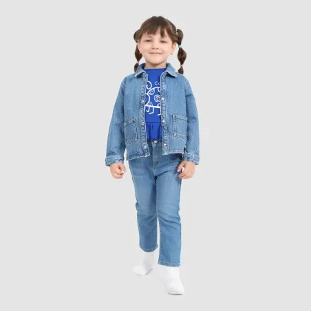 Surchemise bébé avec poches plaquées en jeans - KONTAKT