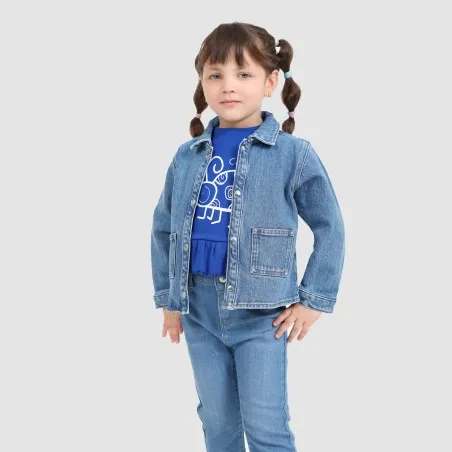 Surchemise bébé avec poches plaquées en jeans - KONTAKT
