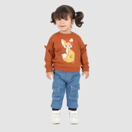 Sweat bébé avec volant LOUP - KONTAKT