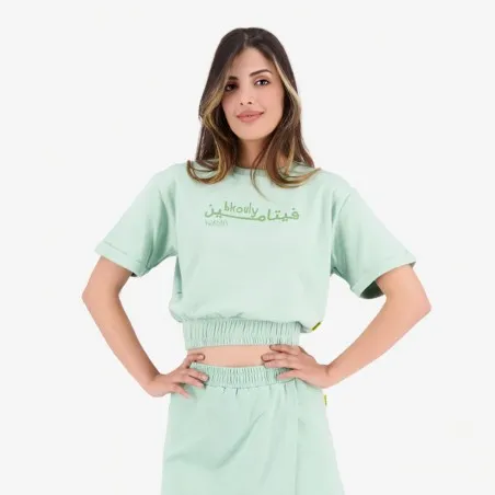 Sweat crop femme manches courtes bkouly vitamine - KONTAKT