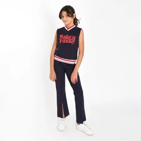 Sweat col V fille sans manches MAKE IT FUNKY - KONTAKT