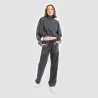Sweat crop délavé femme col cheminé - KONTAKT