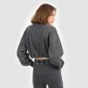 Sweat crop délavé femme col cheminé - KONTAKT