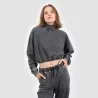 Sweat crop délavé femme col cheminé - KONTAKT