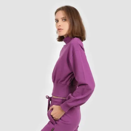 Sweat crop femme avec col cheminée - KONTAKT