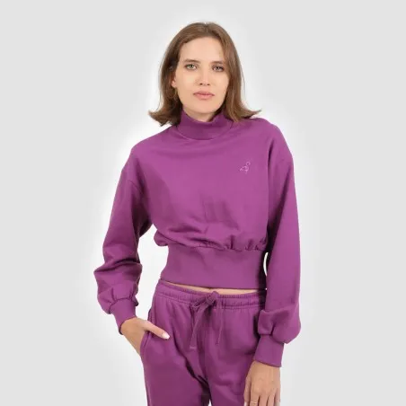 Sweat crop femme avec col cheminée - KONTAKT