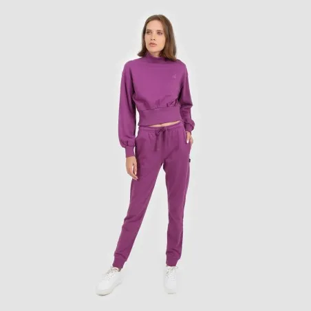 Sweat crop femme avec col cheminée - KONTAKT