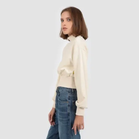 Sweat crop femme avec col cheminée - KONTAKT