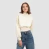 Sweat crop femme avec col cheminée - KONTAKT