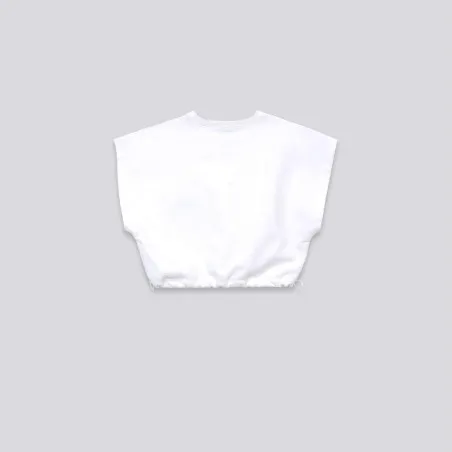 Sweat crop femme sans manches avec poche contrasté et cord stopper - KONTAKT