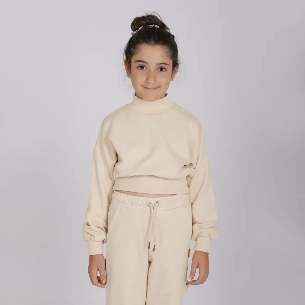 Sweat crop fille avec col cheminée - KONTAKT