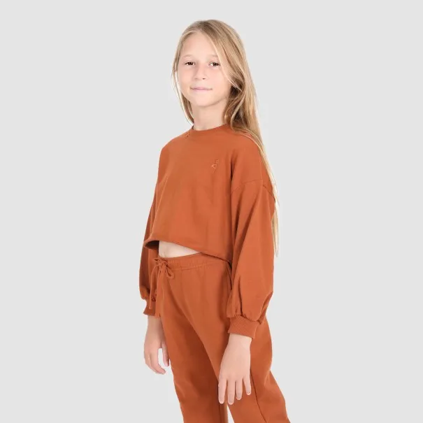 Sweat crop fille avec détails broderie - KONTAKT