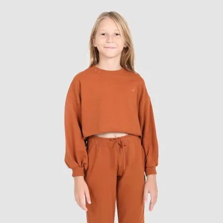 Sweat crop fille avec détails broderie - KONTAKT