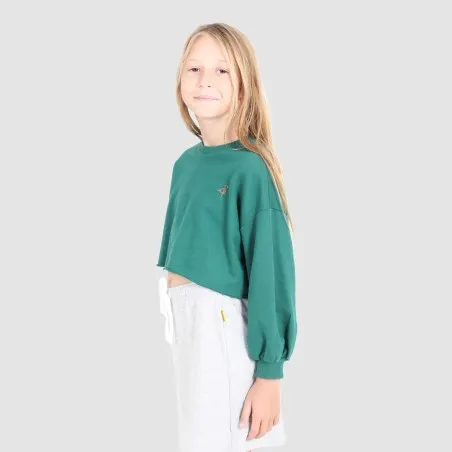 Sweat crop fille avec détails broderie - KONTAKT