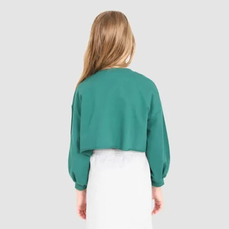 Sweat crop fille avec détails broderie - KONTAKT