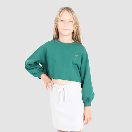 Sweat crop fille avec détails broderie - KONTAKT