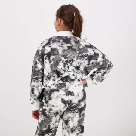 Sweat crop fille col cheminée imprimé tie dye - KONTAKT