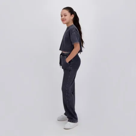 Sweat crop fille délavé - KONTAKT