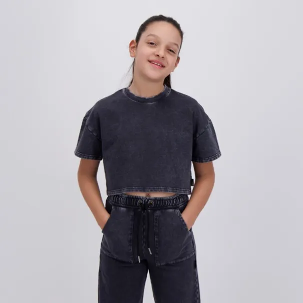 Sweat crop fille délavé - KONTAKT