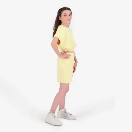 Sweat crop fille manches courtes avec détail élastique - KONTAKT