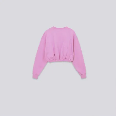 Sweat crop fille manches longues avec broderie - KONTAKT