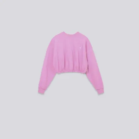 Sweat crop fille manches longues avec broderie - KONTAKT