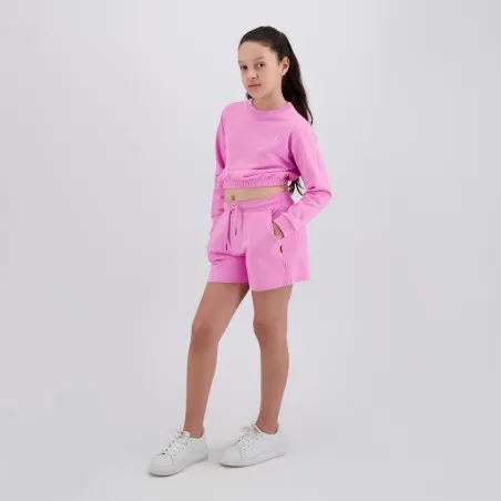 Sweat crop fille manches longues avec broderie - KONTAKT
