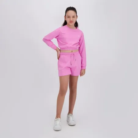 Sweat crop fille manches longues avec broderie - KONTAKT